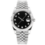 Dateonly 41 Stainless Steel with Diamond Hour Markers Black Dial (Fluted Bezel / Jubilee)