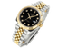 Datejust 41mm Stainless Steel Two-Tone Gold with Black Diamond Dial (Jubilee / Fluted Bezel)